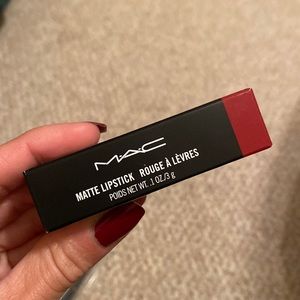 MAC warm brick red lipstick